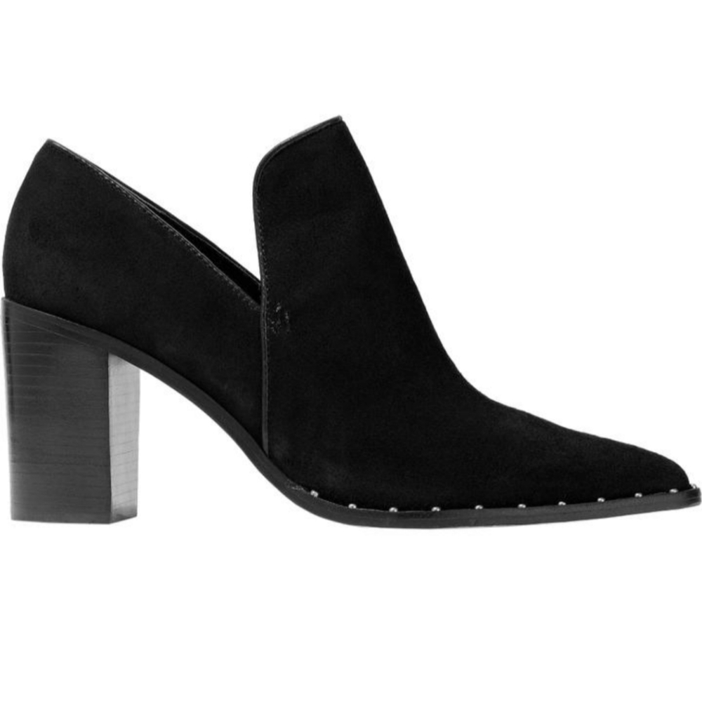 SCHUTZ black suede studded ankle booties 5 $260